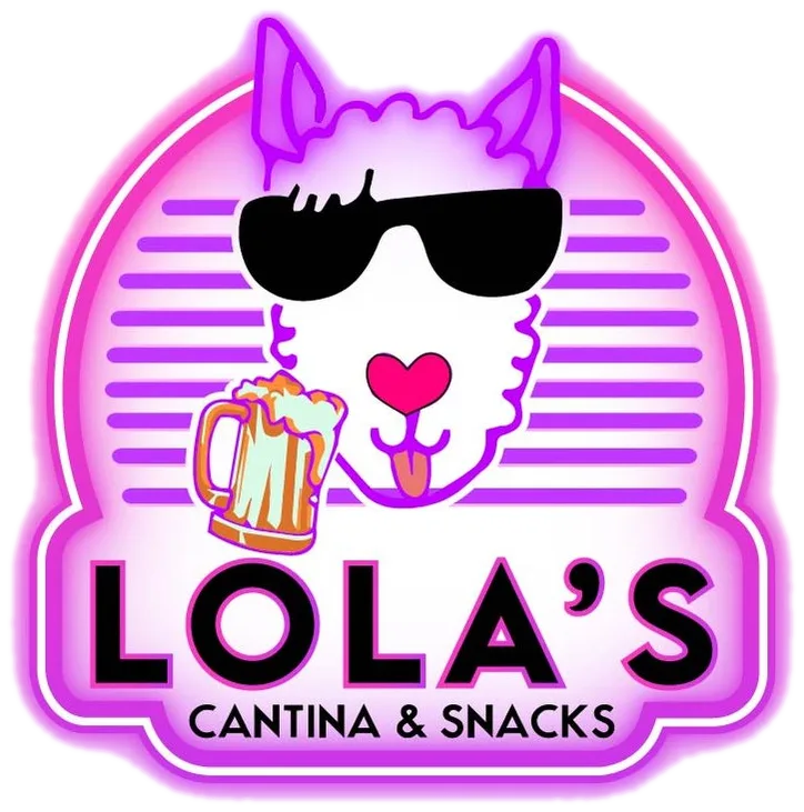 Lola the Llama — the cantina badge: a llama in black wayfarer sunglasses with a heart-shaped nose, a beer mug and a soccer ball, ringed "Oak Cliff ★ Dallas".